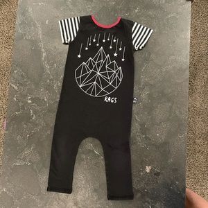 Rags To Raches Black and Red Romper